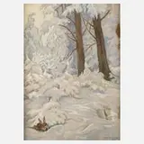 Fritz Klein, Im Winterwald, 1937, Aquarell und Deckweiß über Graphit