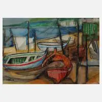 Rudolf Lühr, Fischerstrand von Ischia-Pontel, Ölpastell