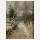 Curt Martin, Waldweg bei Weimar, Gouache auf Pappe