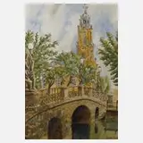 Adalbert Perrot, Die Garnisonskirche in Potsdam, Aquarell und Tuschefeder