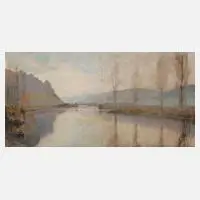 Hans Schilcher, Flusslandschaft, 1925, Pastell