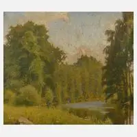 Hermann Theodor Droop, Muldenufer bei Berthelsdorf, Öl auf Leinwand