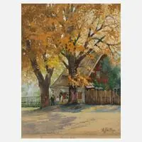 R. Hälßig, Partie in Marienberg, Aquarell