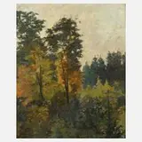 Artur Henne, Waldlandschaft, Öl auf Platte