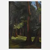 Günther Mickwausch, Waldrand, 1926, Öl auf Malkarton
