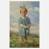 Prof. Friedrich Rudolf Zenker, Mädchenportrait, 1935, Öl auf Leinwand