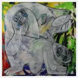 Sabine Gumnitz, "Farbe gerät ausser Fassung", Acryl auf Leinwand