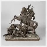 "Louis XI et Quentin Durward" by Jean-François-Théodore Gechter, Bronze, sold Mar 2022