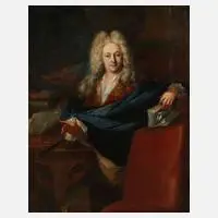 Carl Jacob Stauder, Großes Barockportrait, Öl auf Leinwand und Spannrahmen