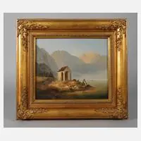 Philipp Heinel, Kapelle am See, 1842, Zeichnung und eine in der Malerei bis in alle Details fleissige Ausführung erwarben seinen Gemälden vielen Beifall