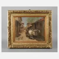 Prof. Max Rabes, Orientalische Straßenszene, 1891, Öl auf Leinwand