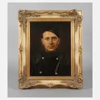 W. Büppelmann, Portrait eines Schornsteinfegers, 1941, Öl auf Sperrholz