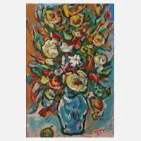 Prof. Arthur Degner, prachtvolles Blumenstillleben, Öl auf Leinwand