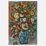 Prof. Arthur Degner, prachtvolles Blumenstillleben, Öl auf Leinwand