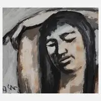 Prof. Arthur Degner, Frauenportrait, Gouache auf Karton