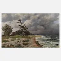 Wilhelm Facklam, "Herbststurm an der See", Öl auf Leinwand