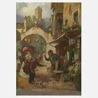 Sepp Frank, Beim Antiquar, 1926, Öl auf Platte