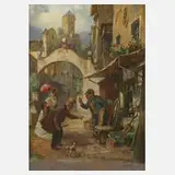 Sepp Frank, Beim Antiquar, 1926, Öl auf Platte