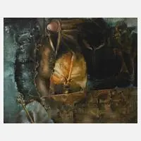 D. Konrad, "Argwöhnischer Wächter", 1975, Öl auf Leinwand