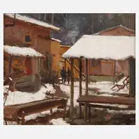Olynthe Madrigali, "Kriegsgefangenenlager", 1917, Öl auf Leinwand
