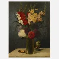 Edgar Meyer, "Gladiolen und Astern", 1925, Öl auf Karton