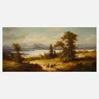 Ludwig Muninger, Voralpenlandschaft, Öl auf Holztafel