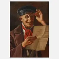 Ernst Stierhof, Alter Briefleser, Öl auf Leinwand