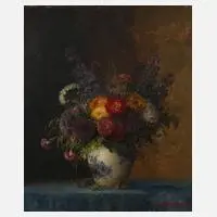 Max Streckenbach, Blumenstillleben, Öl auf Leinwand