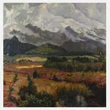 Wilhelm Stumpf, Landschaft am Watzmann, Öl auf Leinwand