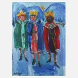 Hans Waiblinger, "Heilige drei Könige", Tempera auf Karton