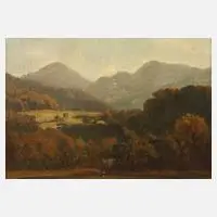 Paul Weber, Mittelgebirgslandschaft, Öl auf leinenkaschierter Malplatte