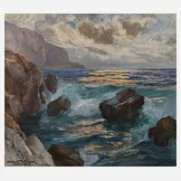 Albert Wenk, An der Steinküste, Öl auf Leinwand