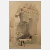 Louis Haghe, Tempelanlage in Baalbek, 1839, Lithographie