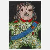 Enrico Baj, "Der kleine General", Farblithographie mit Prägung