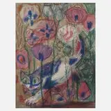 Prof. Otto Dix, "Katze im Mohnfeld“, Farblithographie