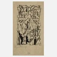 Prof. Lyonel Feininger, "Marine", Holzschnitt auf Japanpapier