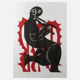 HAP Grieshaber, "Pan in Dornen", Farbholzschnitt