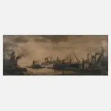 Albert Hemelman, Der Hafen von Amsterdam, Lithographie