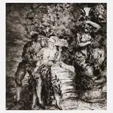 Prof. Hans Meid, "Nachtstück", 1910, Radierung