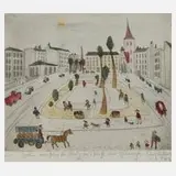 Kurt Mühlenhaupt, "Berlin Marheineke-Platz", 1972, aquarellierte