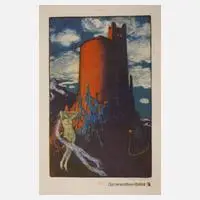 Willy Oertel, "Das verwunschene Schloß", Farblithographie