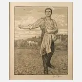 Hans Thoma, "Sämann", 1901, Farblithographie