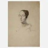 Paul Delaroche, Damenportrait, 1840, Aquarell über Bleistift