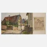 Julie von der Lage, "Haus in Kiedrich", 1948, Aquarell