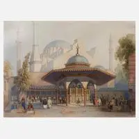 David Roberts attr., Schadirwan vor Hagia Sophia, 1851, Aquarell