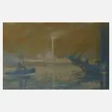 Frans Hedblom, Abends am Fluss, Aquarell und Pastell