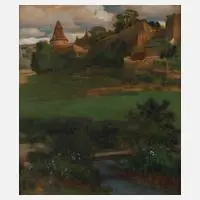"Velden an der Pregnitz" by Wilhelm Jakob Hertling, Aquarell, sold Feb 2022