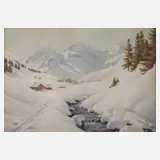 Carl Kessler, Winter in den Alpen, 1930, Aquarells