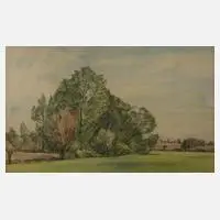 Max Nehrling, Flache Landschaft, Aquarell über Graphit
