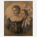 Richard Scholz, Doppelportrait, 1903, Kohle und farbige Kreiden